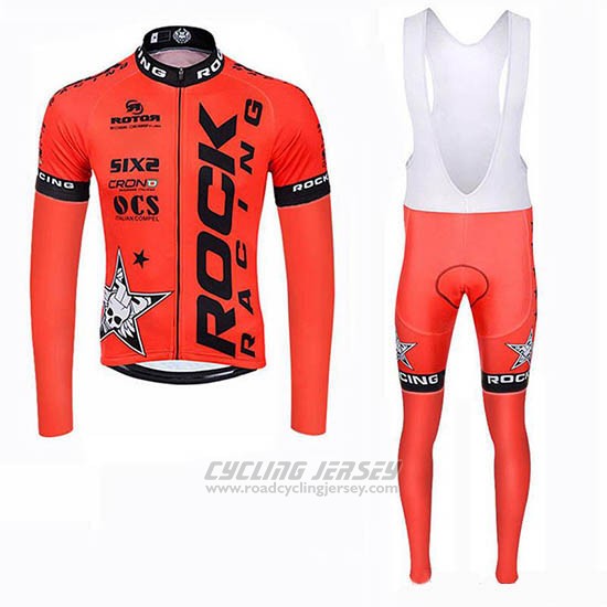 2019 Cycling Jersey Rock Racing SIDI Orange Long Sleeve and Bib Tight